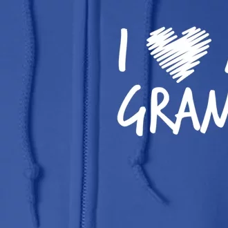 I Love My Grampa Valentines Outfit Matching Grandpa Family Gift Full Zip Hoodie