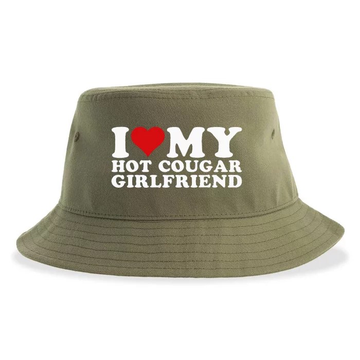 I Love My Hot Cougar Girlfriend I Heart My Hot Cougar Gf Sustainable Bucket Hat