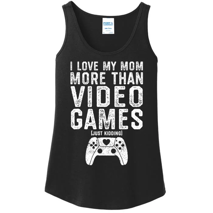 I Love My Mom Video Gamer Valentines Day Ladies Essential Tank