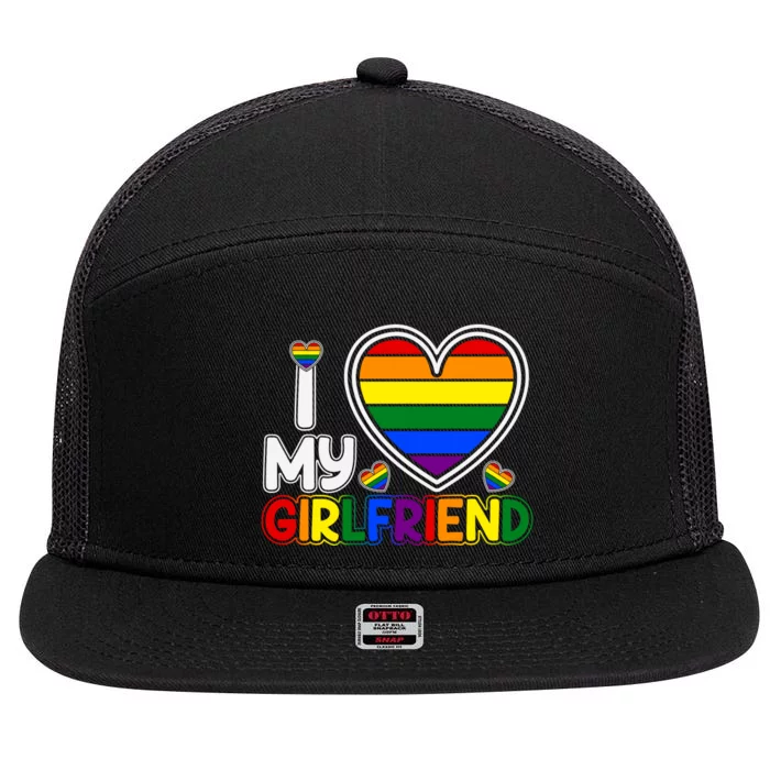 I Love My Girlfriend 7 Panel Mesh Trucker Snapback Hat