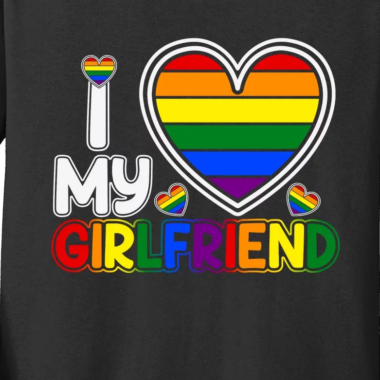 I Love My Girlfriend Kids Long Sleeve Shirt