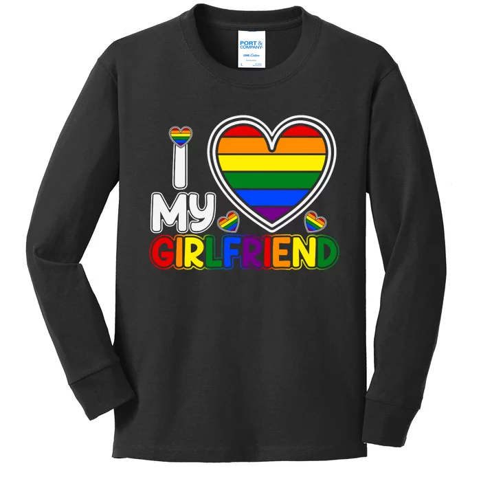 I Love My Girlfriend Kids Long Sleeve Shirt