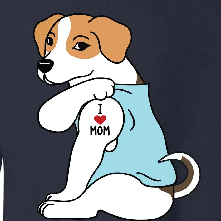 I Love Mom Tattoo Jack Russell Terrier Mothers Day Dog Toddler Sweatshirt