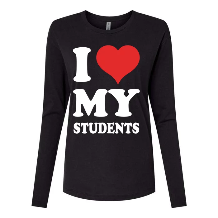 I Love My Students Gift Womens Cotton Relaxed Long Sleeve T-Shirt