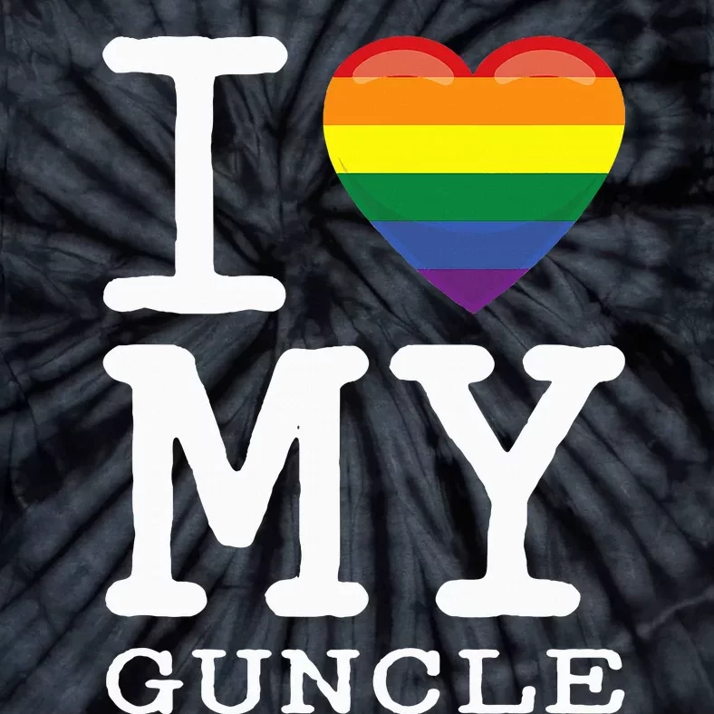 I Love My Guncle Gay Homosexual Rainbow Heart Uncle Nephew Tie-Dye T-Shirt