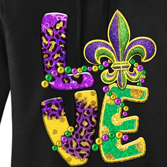 I Love Mardi Gras For Matching Family Fleur De Lis Women's Pullover Hoodie