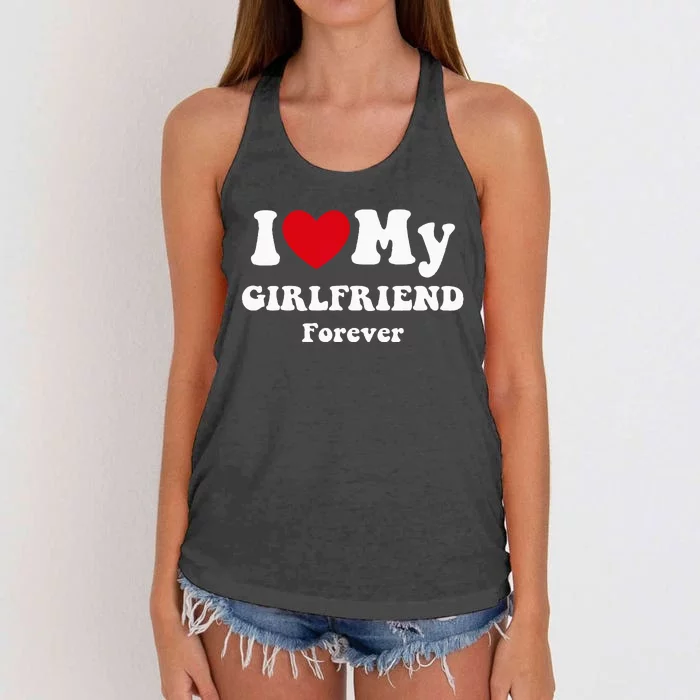 I Love My Girlfriend Women's Knotted Racerback Tank