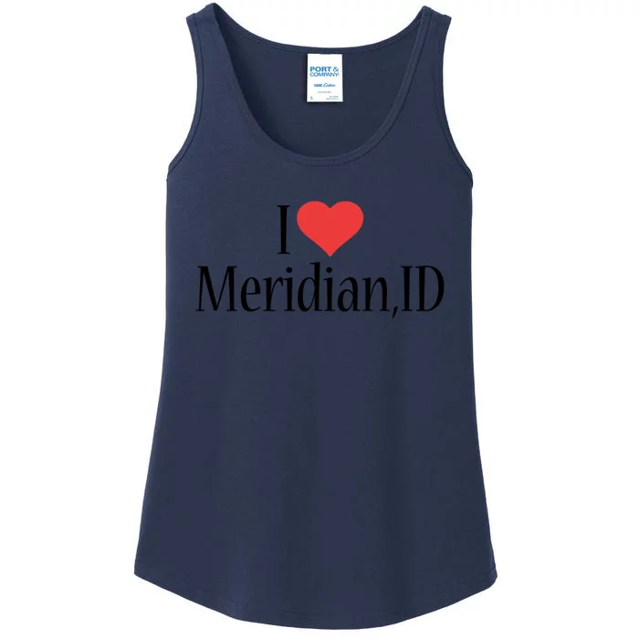 I Love Meridian Idaho Heart City State Combination Gift Ladies Essential Tank