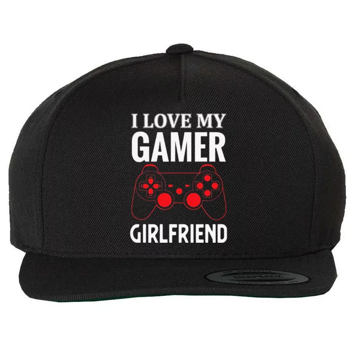 I Love My Gamer Girlfriend Gift Video Gaming Couple Wool Snapback Cap