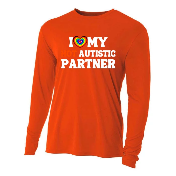 I Love My Hot Autistic Partner Cooling Performance Long Sleeve Crew