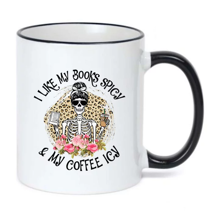 I Like My Books Spicy & My Coffee Icy Reader Reading Bookish Black Color Changing Mug