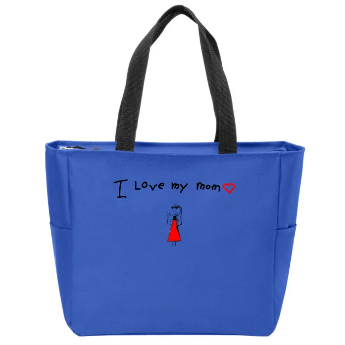 I Love My Mom Gift Zip Tote Bag