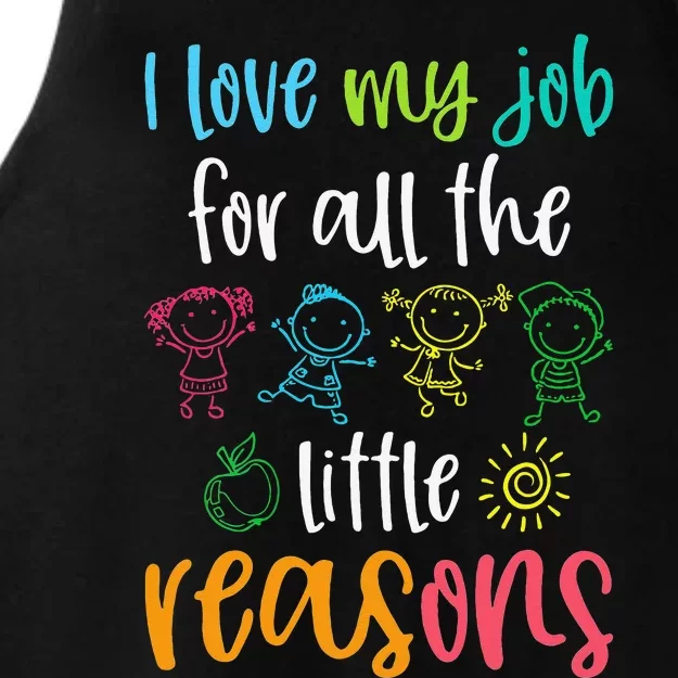 I Love My Job for All the Little Reasons 100 Days of School Ladies Tri-Blend Wicking Tank