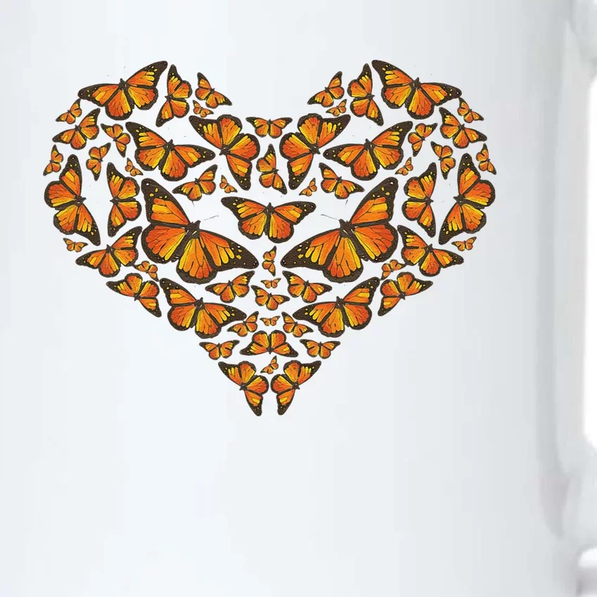 I Love Monarchs Butterfly Heart Gift Black Color Changing Mug