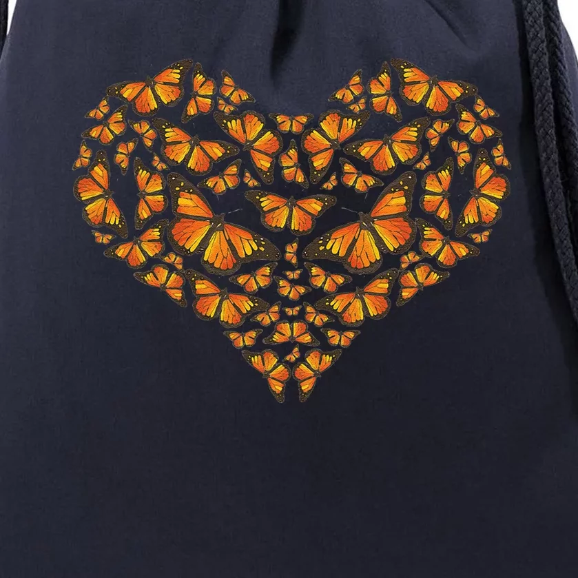 I Love Monarchs Butterfly Heart Gift Drawstring Bag