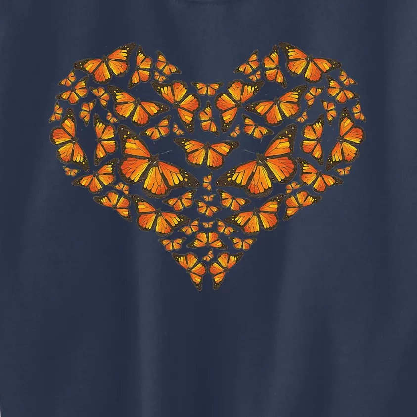 I Love Monarchs Butterfly Heart Gift Kids Sweatshirt