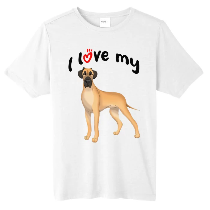 I Love My Fawn Great Dane Dog ChromaSoft Performance T-Shirt