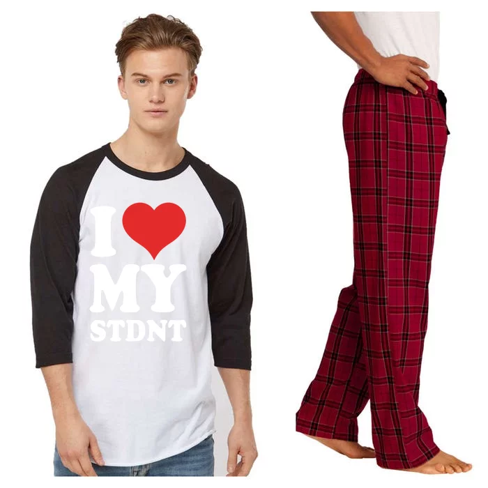 I Love My Students Gift Raglan Sleeve Pajama Set