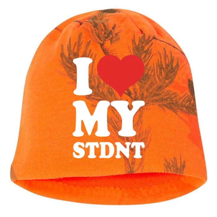 I Love My Students Gift Kati - Camo Knit Beanie