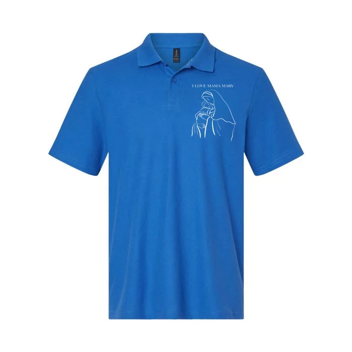 I Love Mama Mary Virgin Mary Great Gift Softstyle Adult Sport Polo