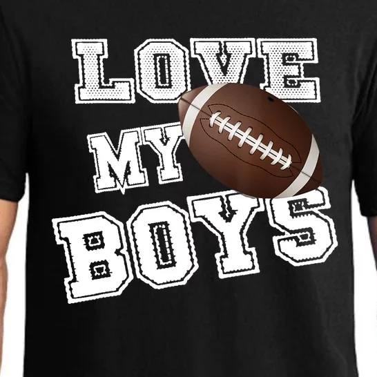 I Love My Boy Football For MomsCute Football Mom Pajama Set