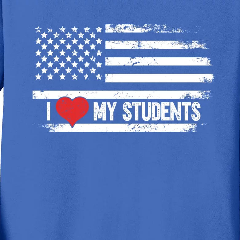 I Love My Students Cool Gift Kids Long Sleeve Shirt