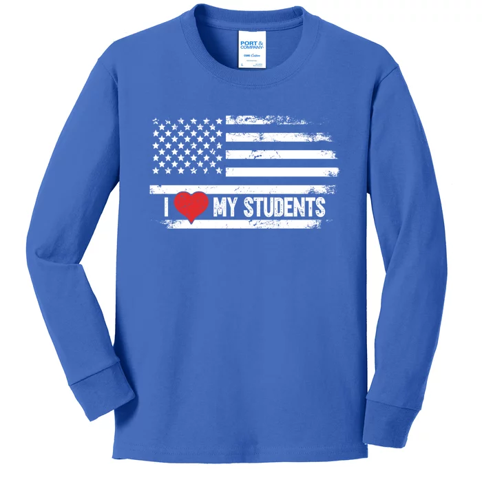 I Love My Students Cool Gift Kids Long Sleeve Shirt