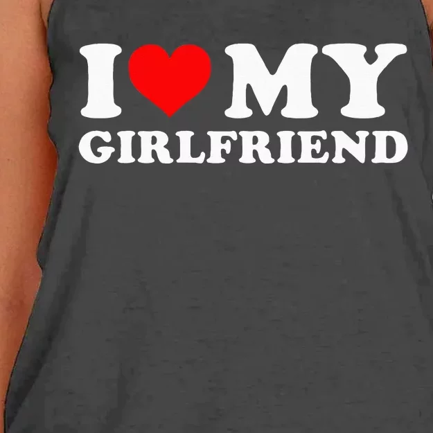 I Love My Girlfriend I Heart My Girlfriend GF Women's Knotted Racerback Tank