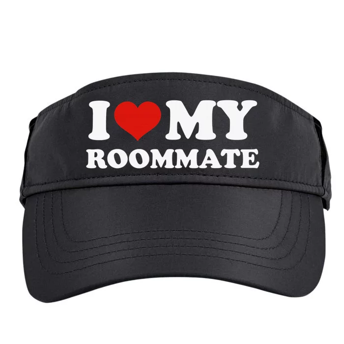 I Love My Roommate- I Heart My Roommate Red Heart Adult Drive Performance Visor