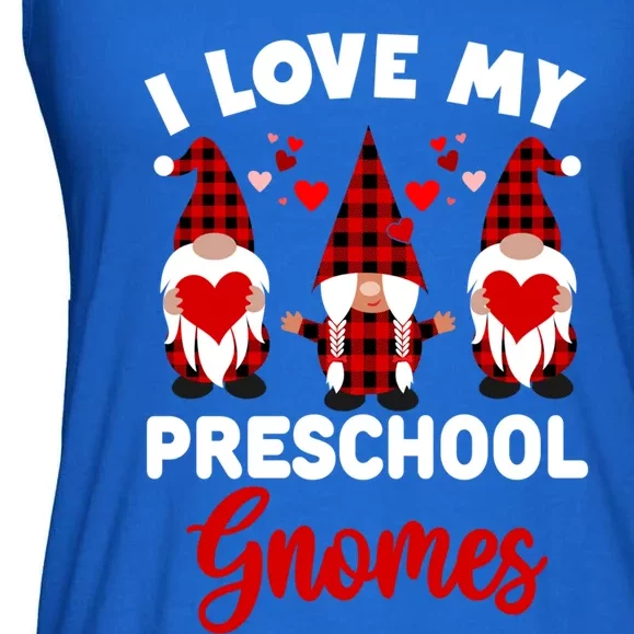 I Love My Preschool Gnomes Cute Valentines Day Teacher Love Gift Ladies Essential Flowy Tank