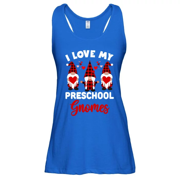 I Love My Preschool Gnomes Cute Valentines Day Teacher Love Gift Ladies Essential Flowy Tank