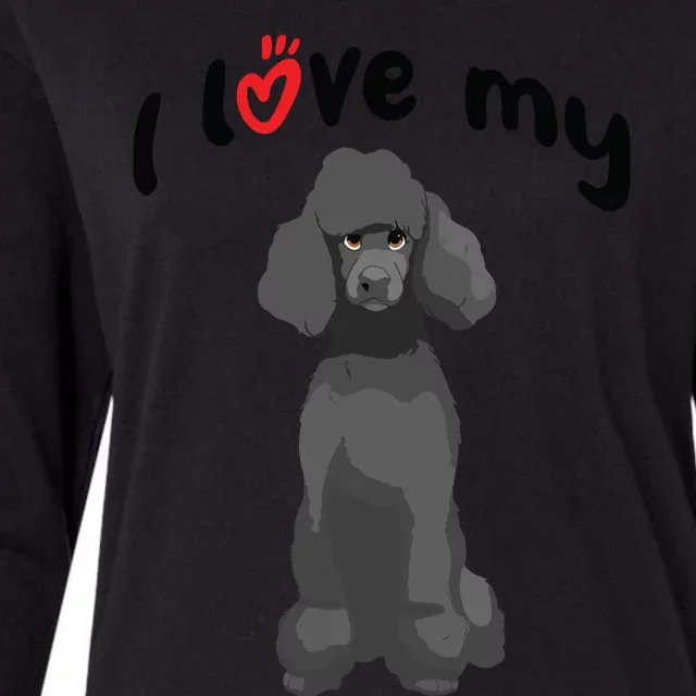 I Love My Black Standard Poodle Dog Womens Cotton Relaxed Long Sleeve T-Shirt