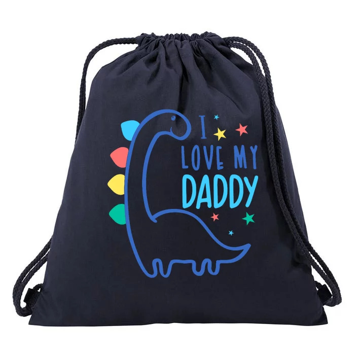 I Love My Daddy Dinosaur Drawstring Bag