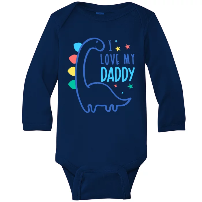 I Love My Daddy Dinosaur Baby Long Sleeve Bodysuit