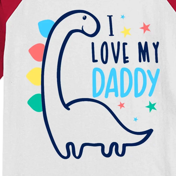 I Love My Daddy Dinosaur Kids Colorblock Raglan Jersey