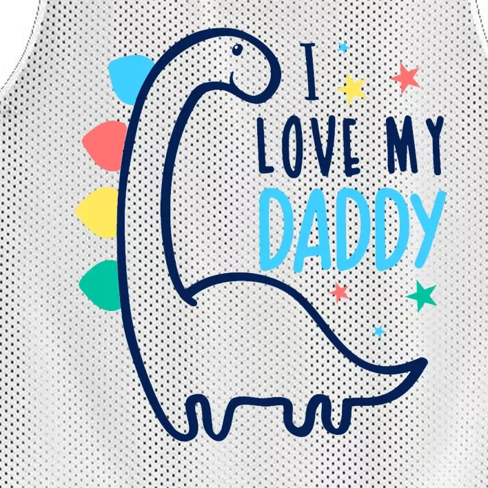 I Love My Daddy Dinosaur Mesh Reversible Basketball Jersey Tank