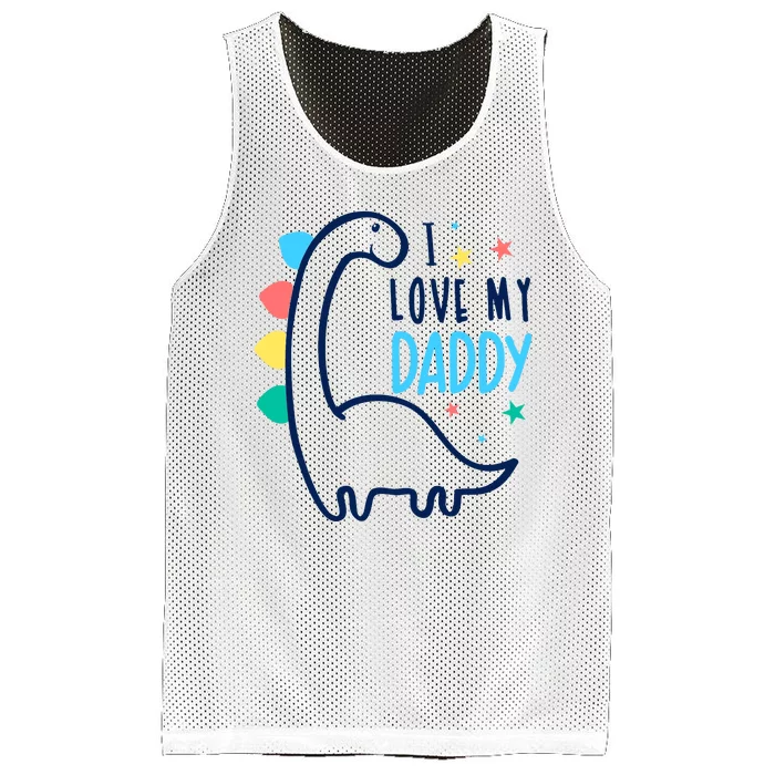 I Love My Daddy Dinosaur Mesh Reversible Basketball Jersey Tank