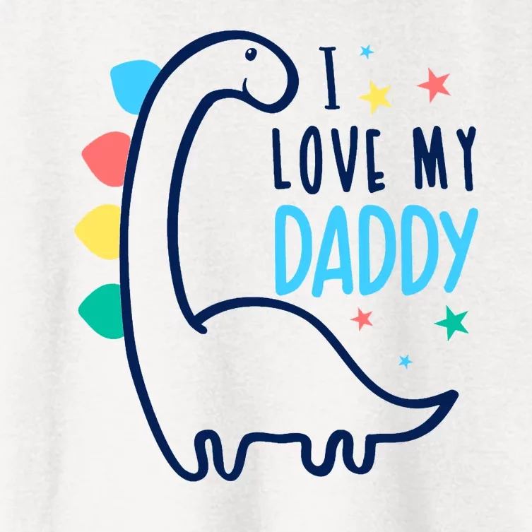 I Love My Daddy Dinosaur Women's Crop Top Tee