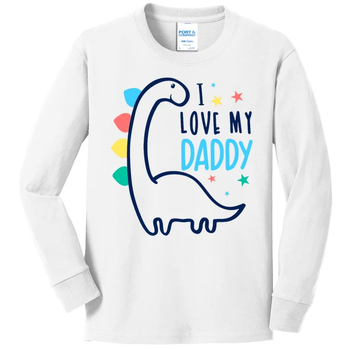 I Love My Daddy Dinosaur Kids Long Sleeve Shirt