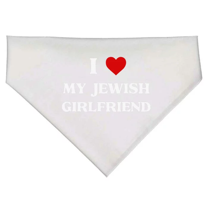 I Love My Jewish Girlfriend Birthday Valentine's Day Gift USA-Made Doggie Bandana