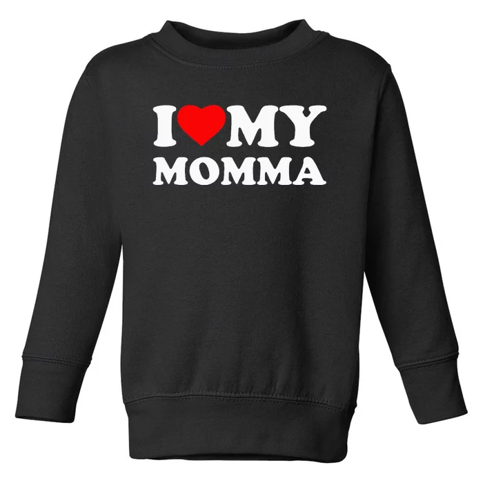 I Love My Momma Heart Family Toddler Sweatshirt