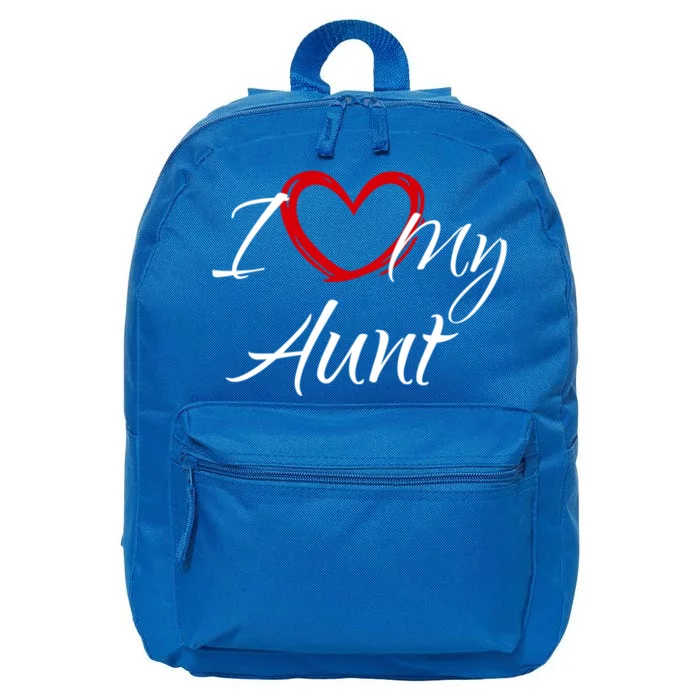 I Love My Aunt I Heart My Aunt Gift 16 in Basic Backpack