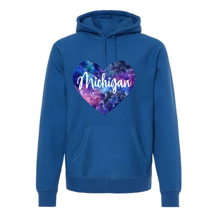 I Love Michigan Usa Gift Premium Hoodie