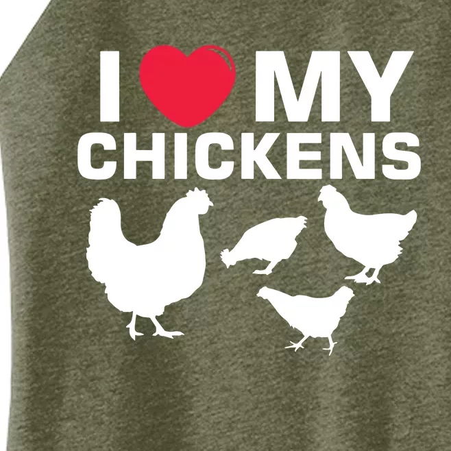 I Love My Chickens Chicken Women’s Perfect Tri Rocker Tank