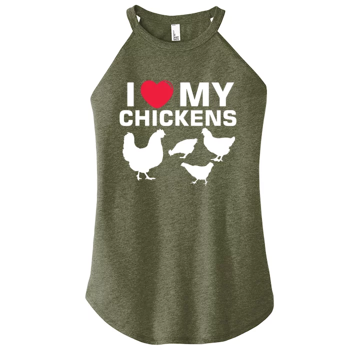 I Love My Chickens Chicken Women’s Perfect Tri Rocker Tank