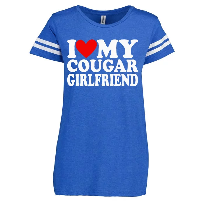 I Love My Cougar Girlfriend Enza Ladies Jersey Football T-Shirt