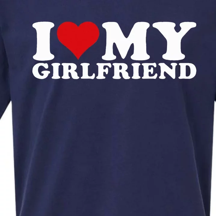 I Love My Girlfriend Gf I Heart My Girlfriend GF Sueded Cloud Jersey T-Shirt