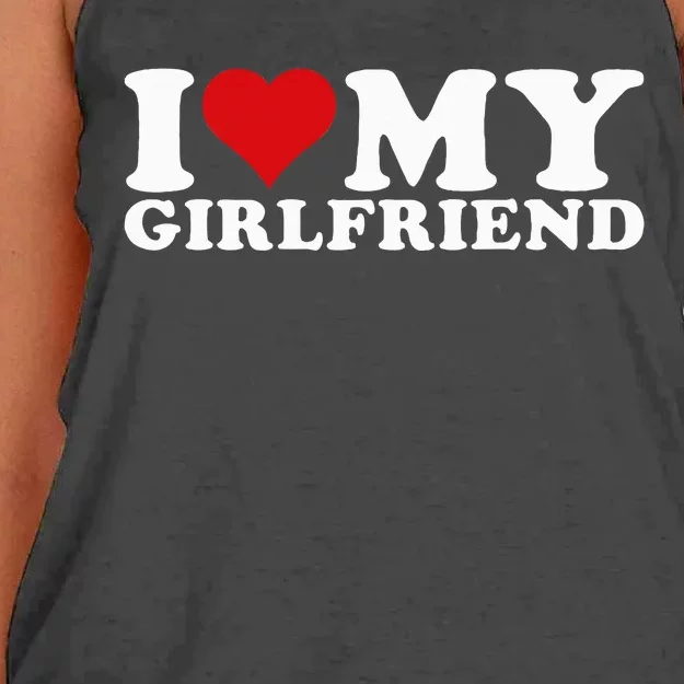 I Love My Girlfriend Gf I Heart My Girlfriend GF Women's Knotted Racerback Tank