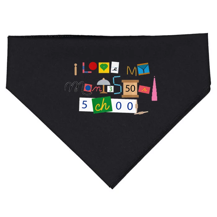 I Love My Montessori School USA-Made Doggie Bandana