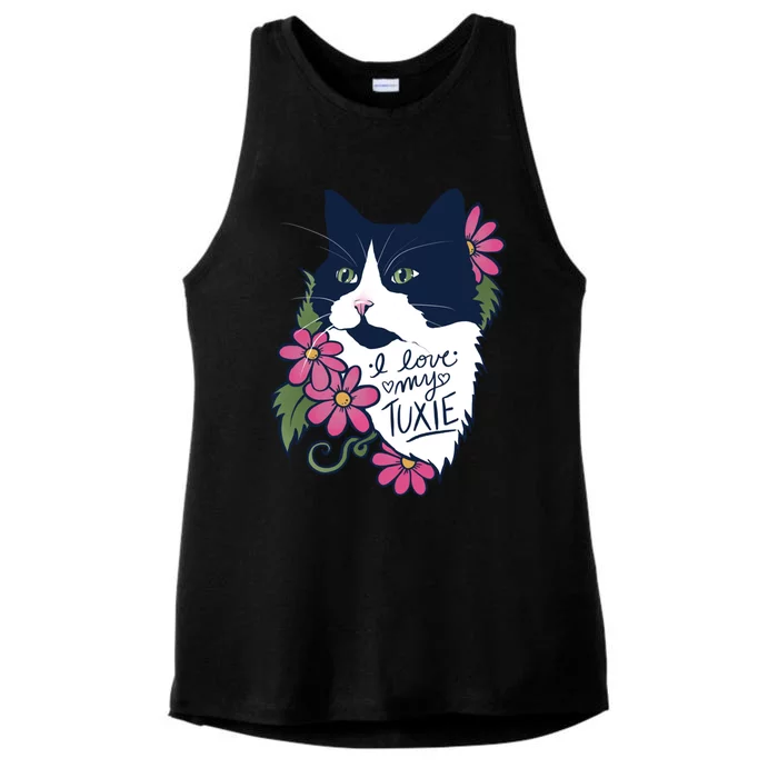 I Love My Tuxie Cat Tuxedo Cat Meaningful Gift Ladies Tri-Blend Wicking Tank